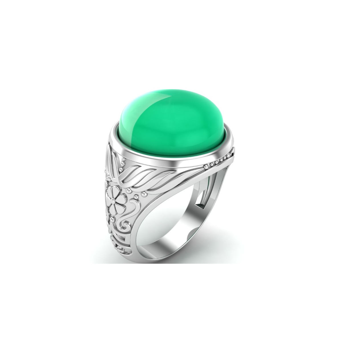 Bague chrysoprase argent Hugo